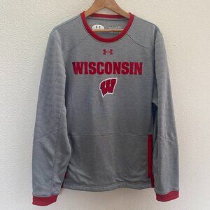 Wisconsin Badgers Under Armour Cold Gear Loose Fit Sweatshirt Men's Large Gray
